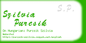 szilvia purcsik business card